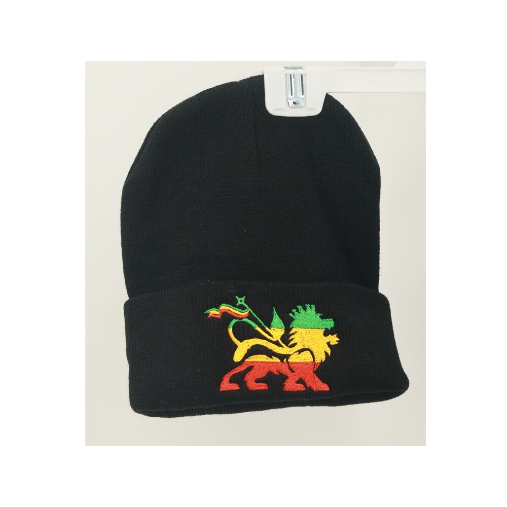 Rasta Lion of Judah Kids Hat Beanie Black Reggae Winter Knit Skull Cap Unisex 5